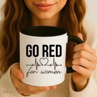 Go Red Funny Heart Disease Awareness Month Gift Coffee Mug thumb 3