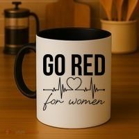 Go Red Funny Heart Disease Awareness Month Gift Coffee Mug thumb 4