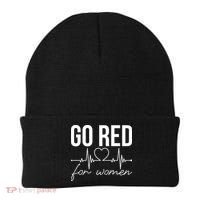 Go Red Funny Heart Disease Awareness Month Gift Beanie thumb 0