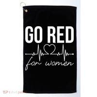 Go Red Funny Heart Disease Awareness Month Gift Golf Towel thumb 0