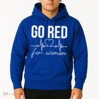 Go Red Funny Heart Disease Awareness Month Gift Hoodie thumb 2