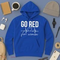 Go Red Funny Heart Disease Awareness Month Gift Hoodie thumb 3