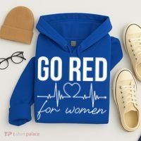 Go Red Funny Heart Disease Awareness Month Gift Hoodie thumb 4