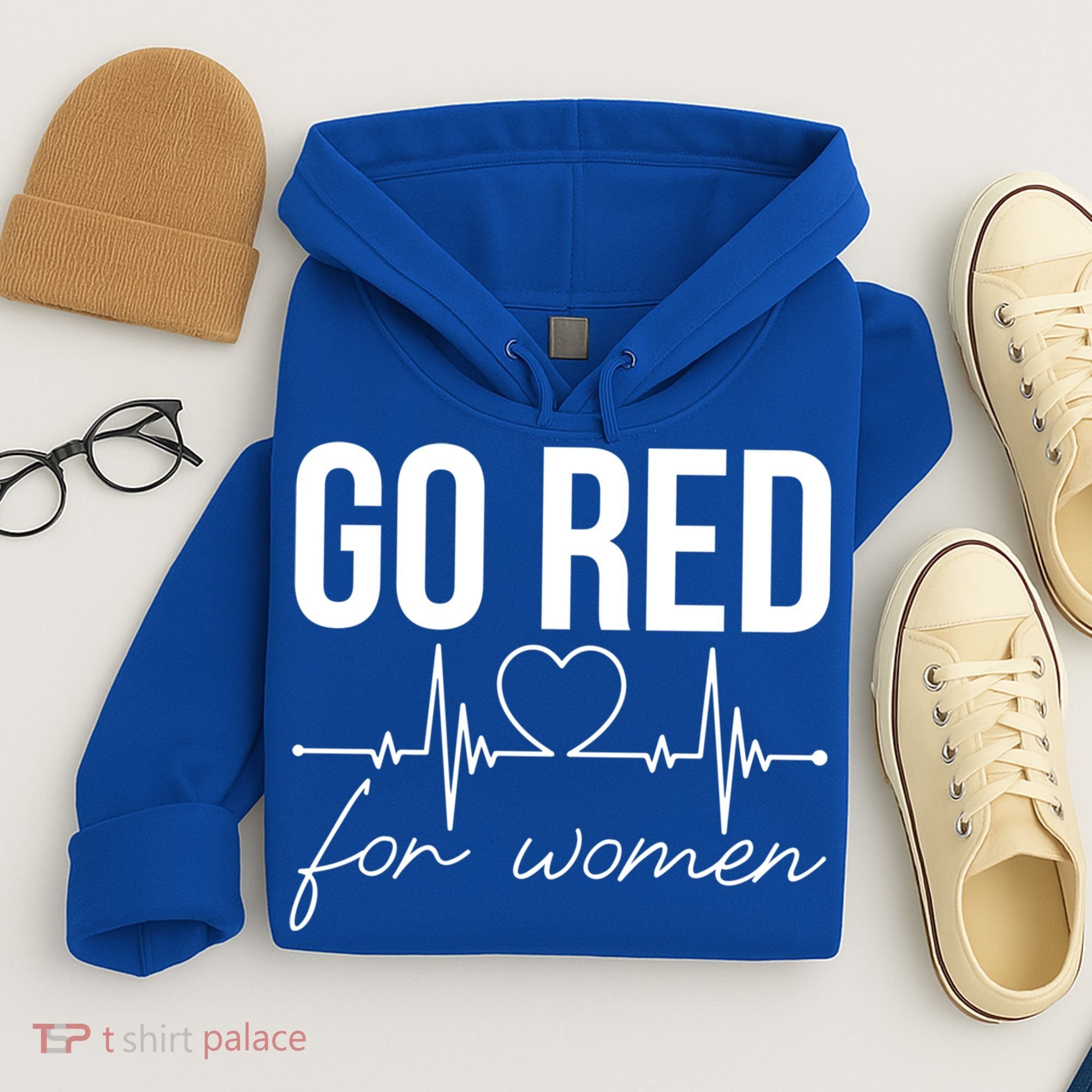 Go Red Funny Heart Disease Awareness Month Gift Hoodie