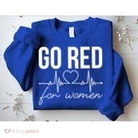Go Red Funny Heart Disease Awareness Month Gift Sweatshirt thumb 2