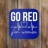 Go Red Funny Heart Disease Awareness Month Gift Coaster thumb 0