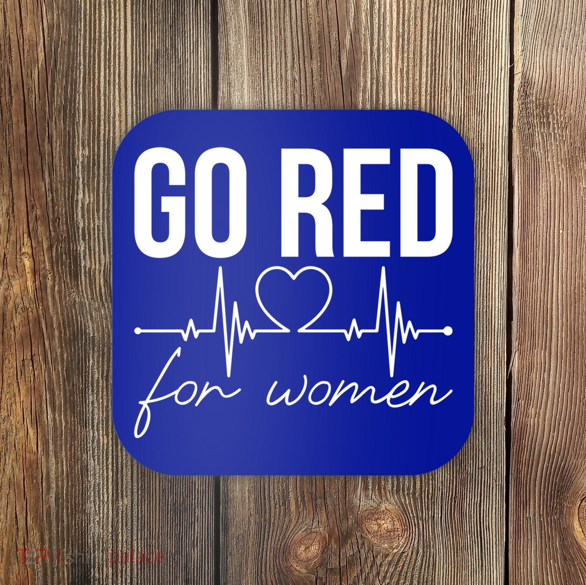 Go Red Funny Heart Disease Awareness Month Gift Coaster