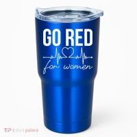 Go Red Funny Heart Disease Awareness Month Gift Tumbler thumb 0