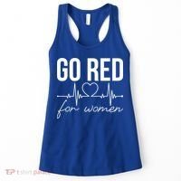 Go Red Funny Heart Disease Awareness Month Gift Women's Tank Top thumb 0