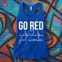 Go Red Funny Heart Disease Awareness Month Gift Women's Tank Top thumb 3