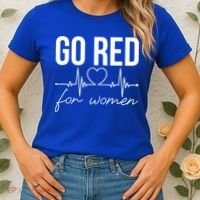 Go Red Funny Heart Disease Awareness Month Gift Women's T-Shirt thumb 2