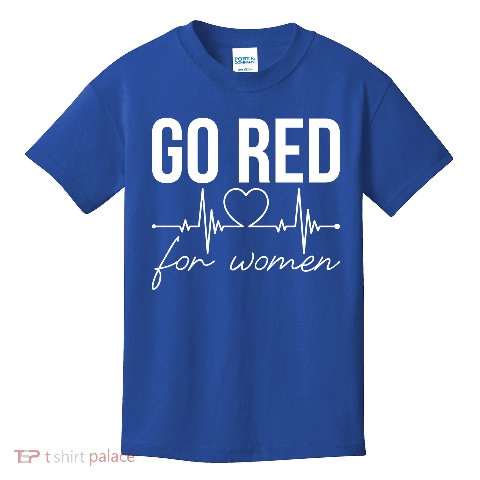Go Red Funny Heart Disease Awareness Month Gift Kids T-Shirt