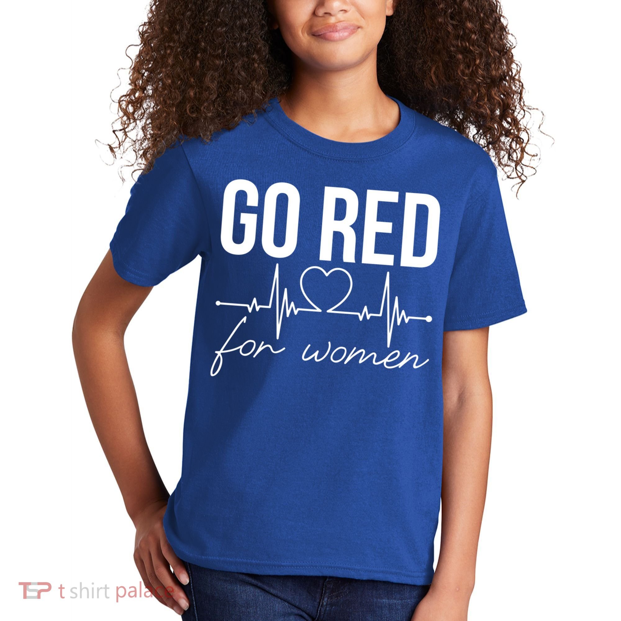 Go Red Funny Heart Disease Awareness Month Gift Kids T-Shirt