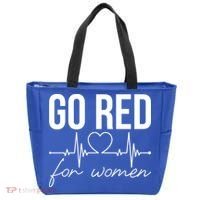 Go Red Funny Heart Disease Awareness Month Gift Tote Bag thumb 0
