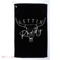 Getting Rowdy Getting Hitched Western Bachelorette Golf Towel thumb 0