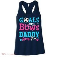 Gender Reveal Goals Or Bows Daddy Loves You Soccer Women's Tank Top thumb 0