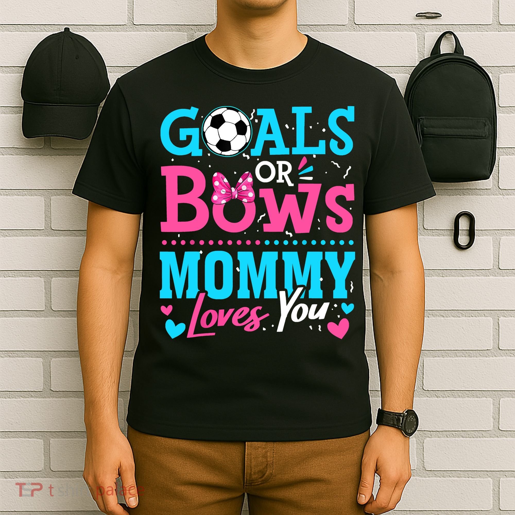 Gender Reveal Goals Or Bows Mommy Loves You Soccer T-Shirt