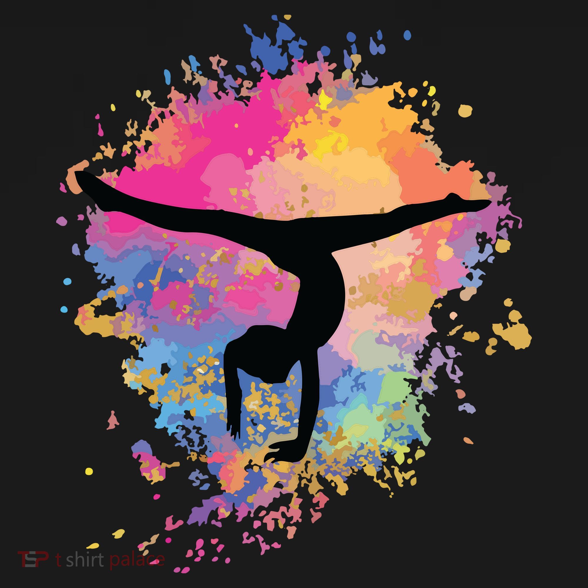 Girl Rainbow Gymnastics Female Gymnast Silhouette HandStand Women's Tank Top