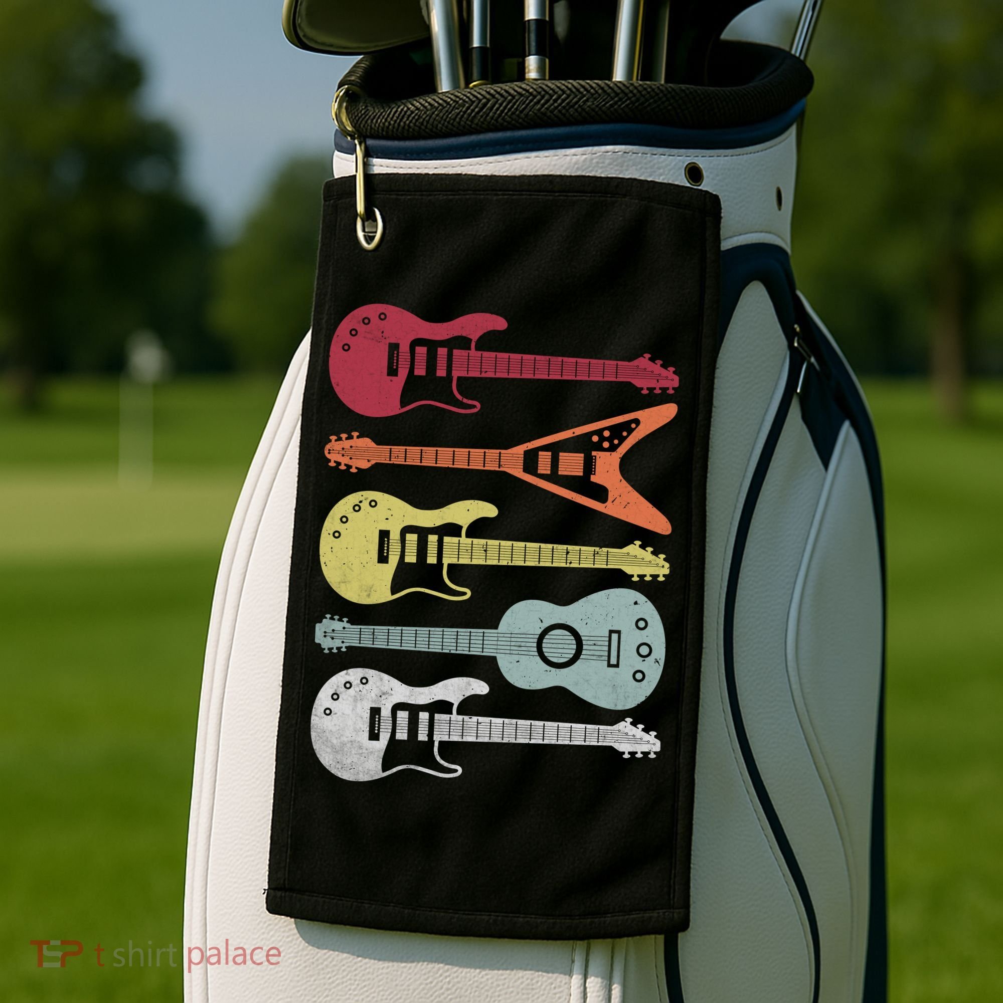 Guitar Retro Golf Towel