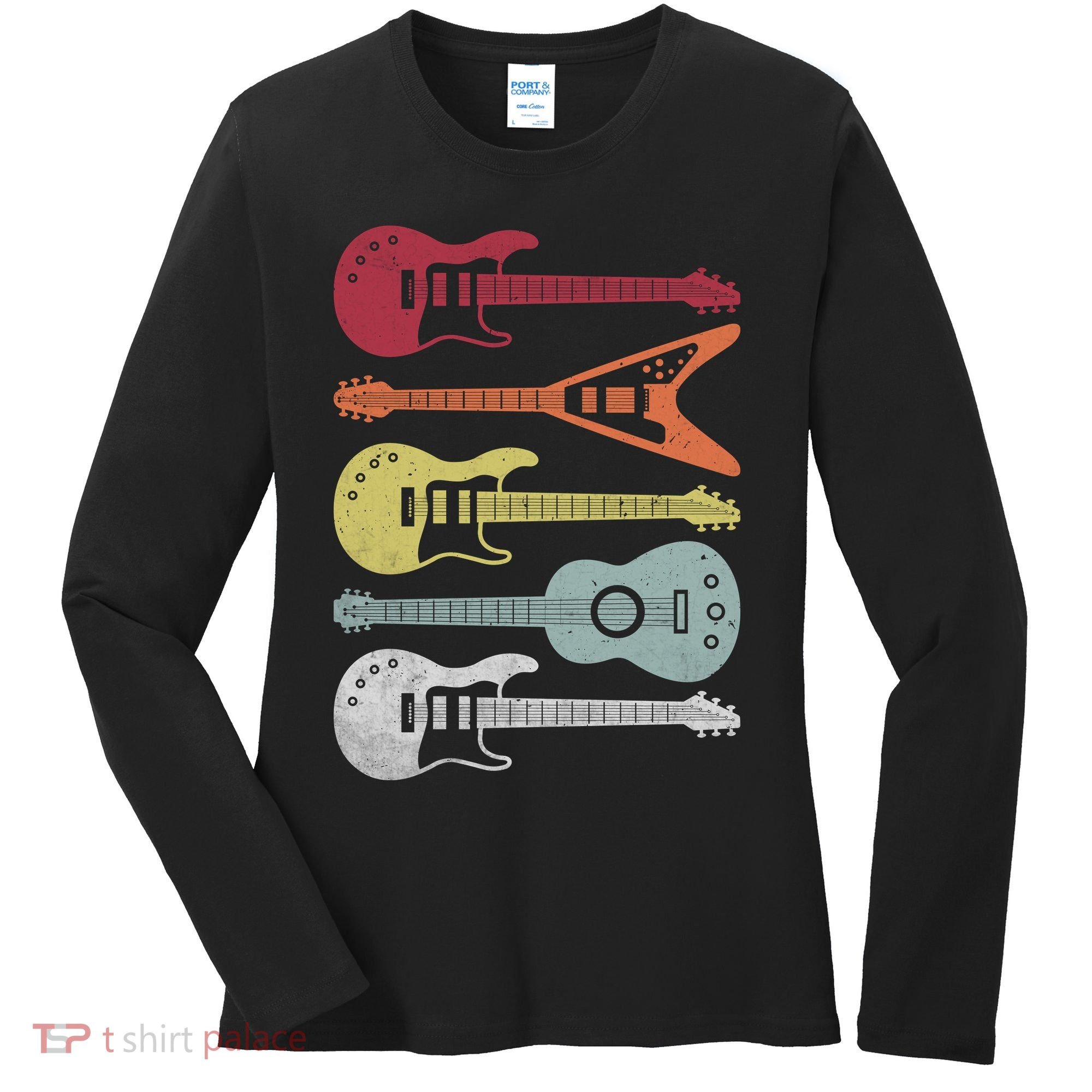 Guitar Retro Women's Long Sleeve Shirt