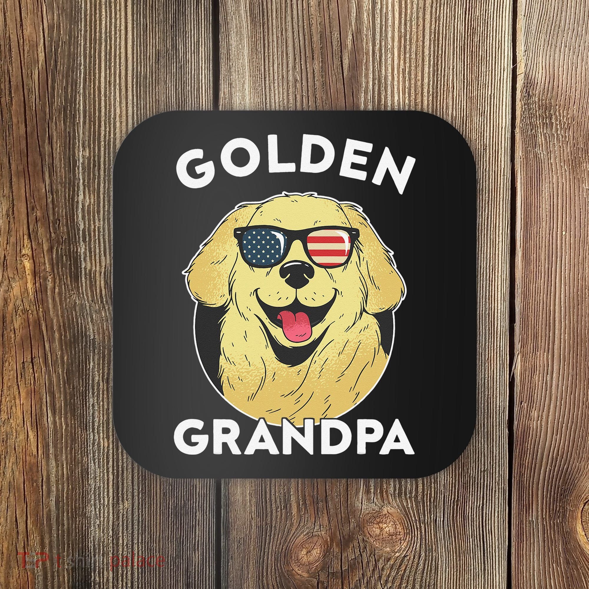 Golden Retriever Grandpa Coaster