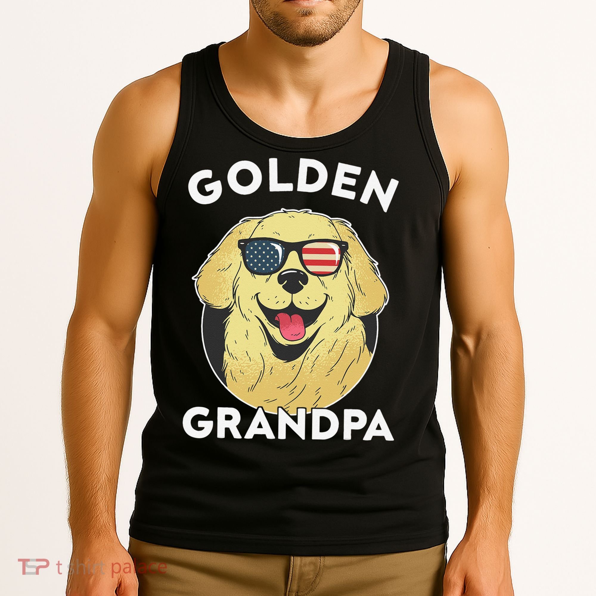 Golden Retriever Grandpa Tank Top