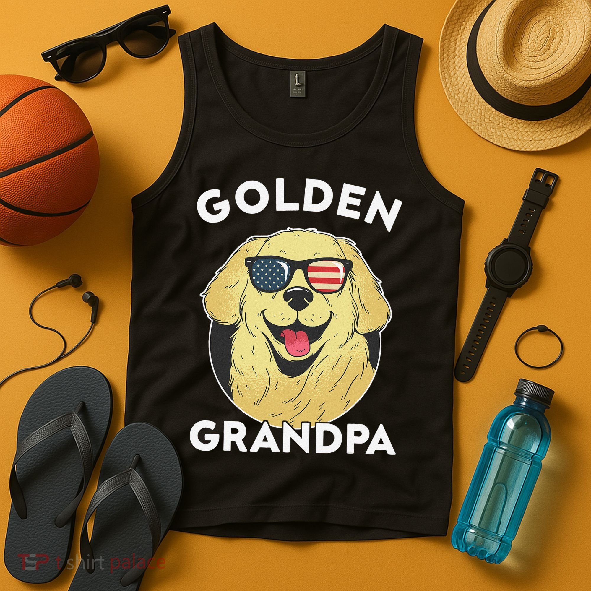 Golden Retriever Grandpa Tank Top