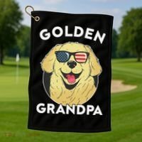 Golden Retriever Grandpa Golf Towel thumb 1