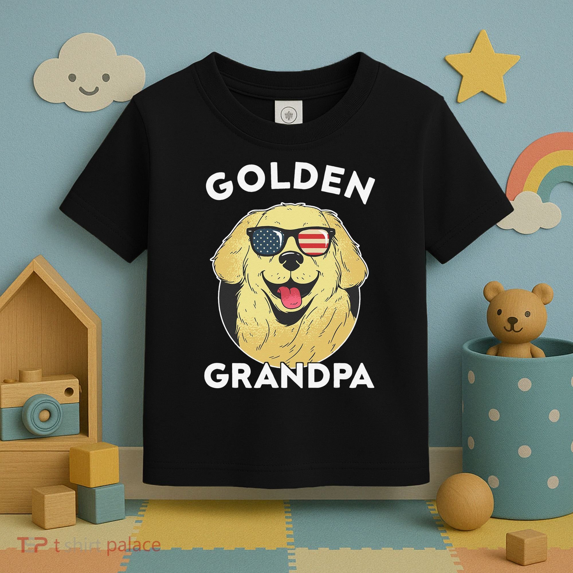 Golden Retriever Grandpa Toddler T-Shirt