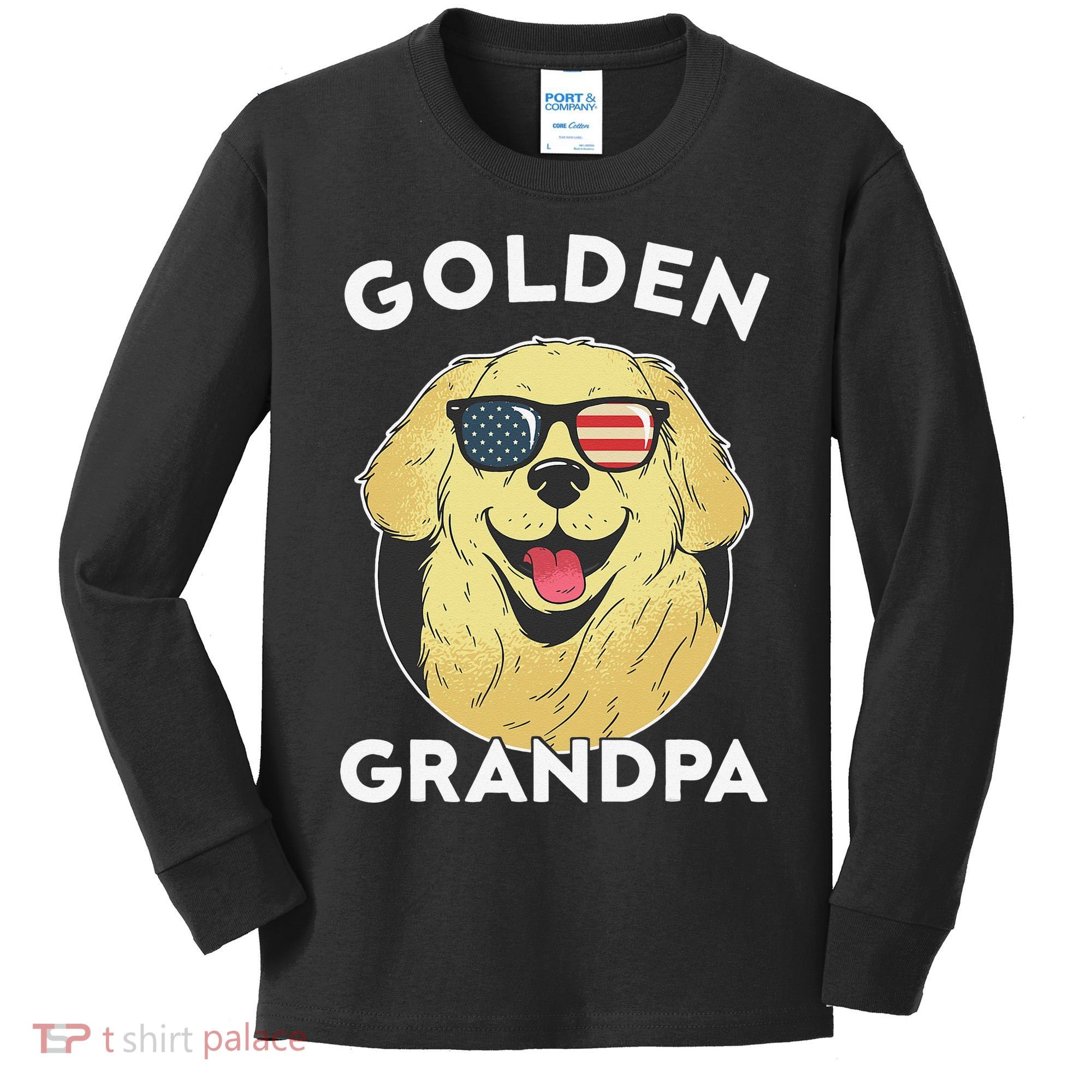 Golden Retriever Grandpa Kids Long Sleeve Shirt