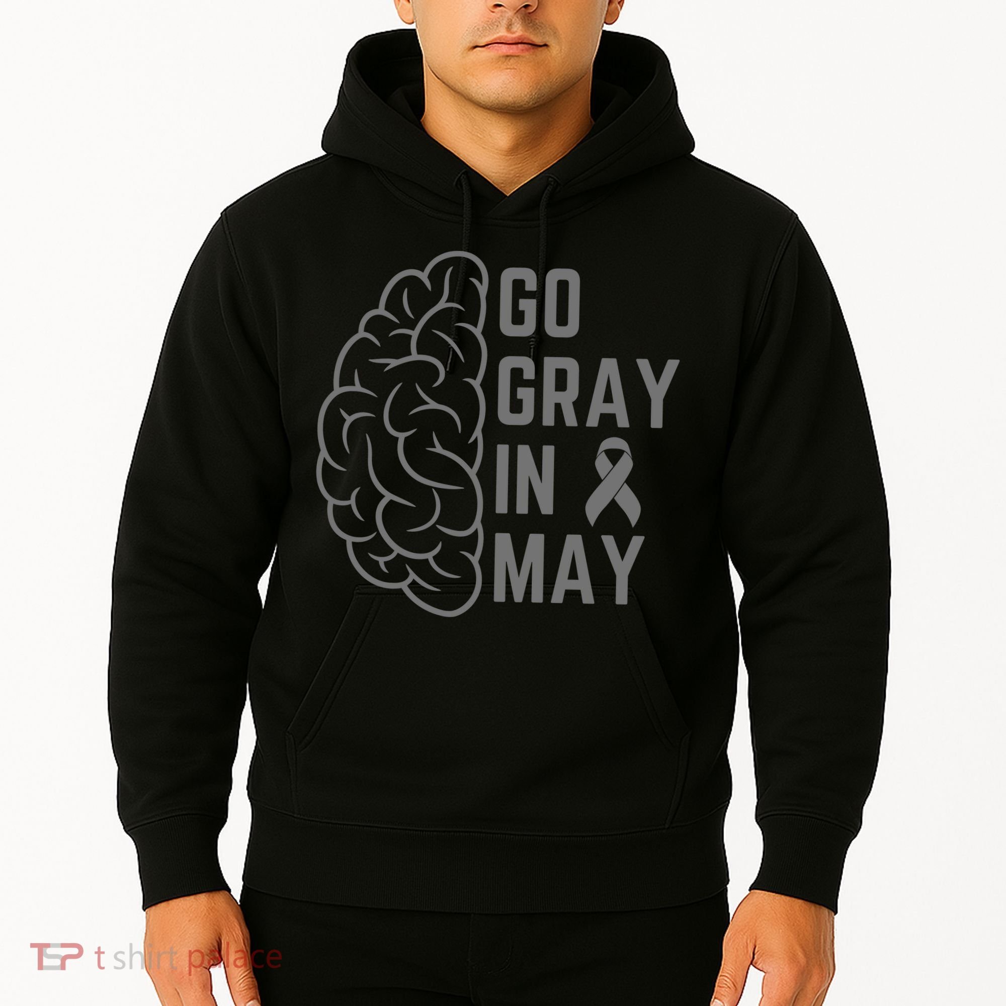 Gray Ribbon Hoodie