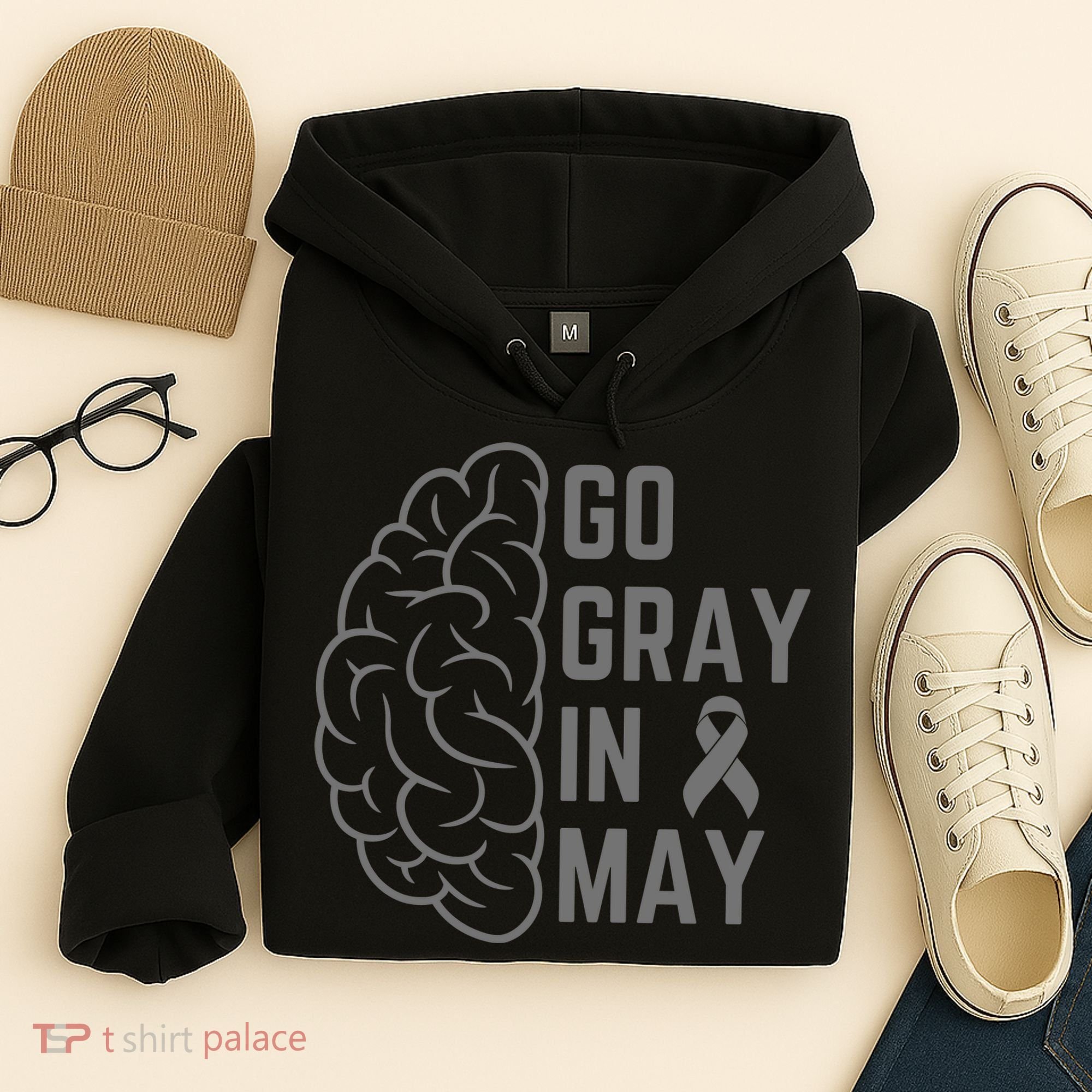 Gray Ribbon Hoodie