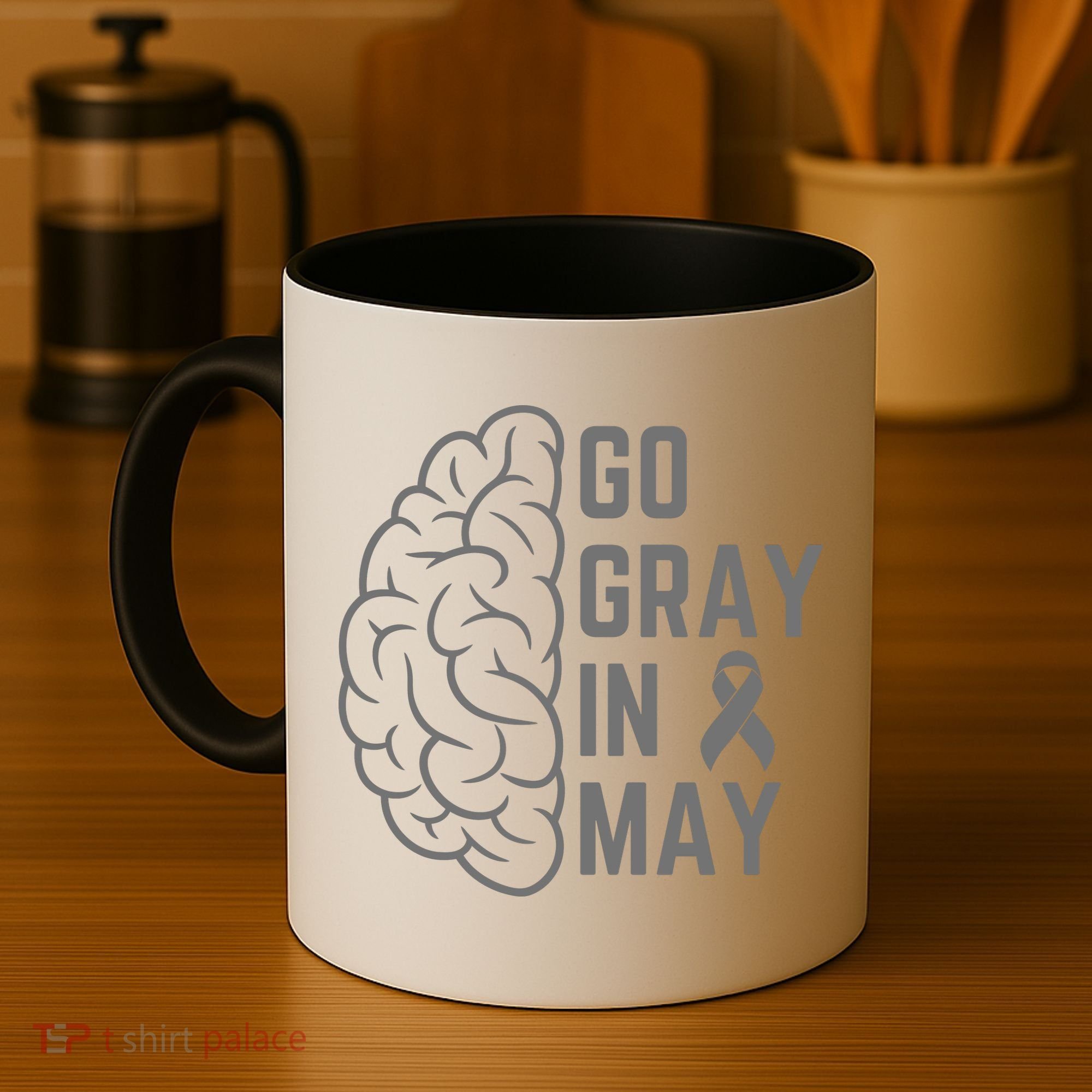 Gray Ribbon Coffee Mug