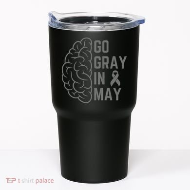 Gray Ribbon Tumbler