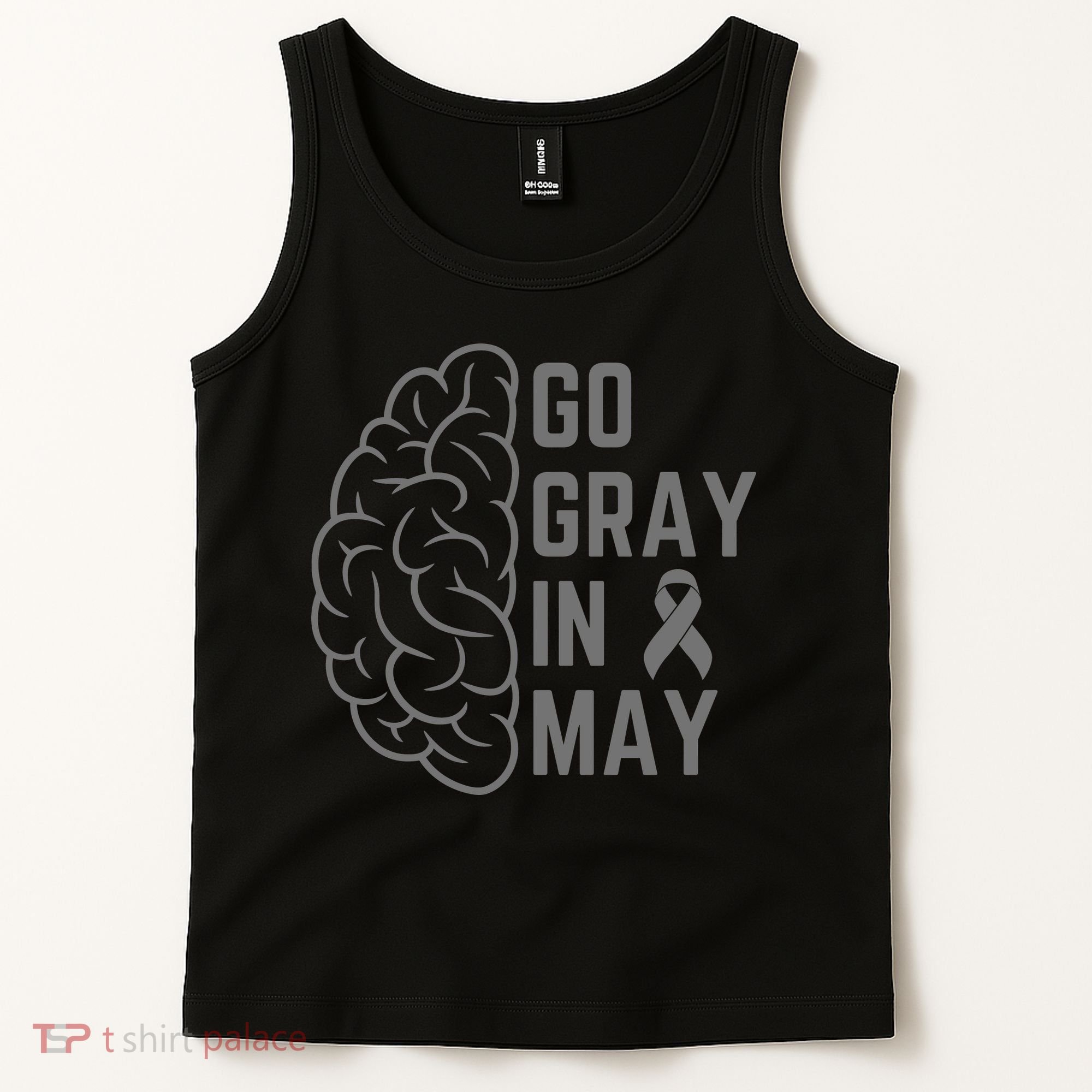 Gray Ribbon Tank Top