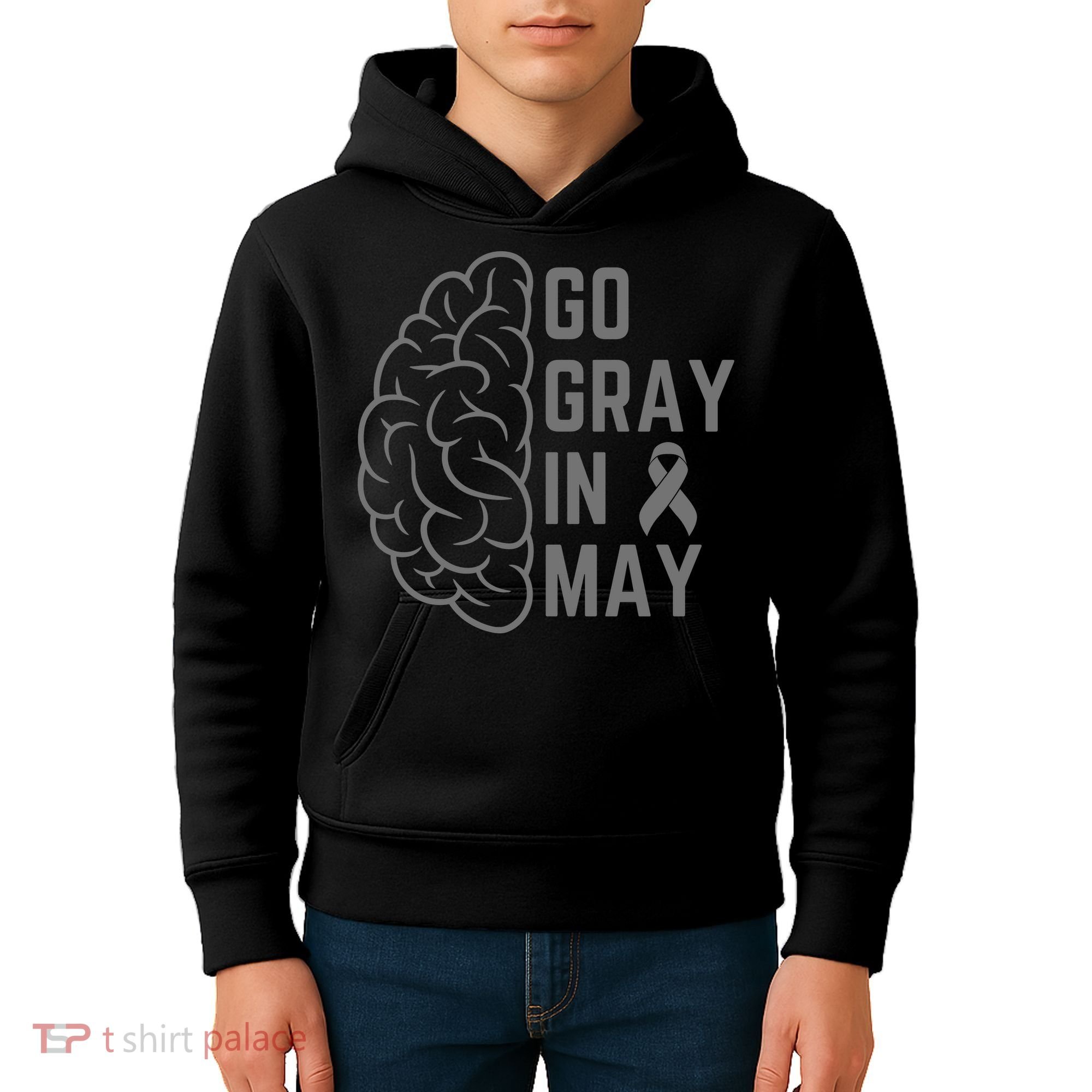 Gray Ribbon Kids Hoodie