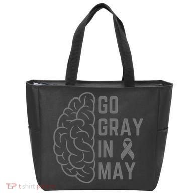 Gray Ribbon Tote Bag