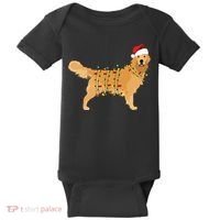 Golden Retriever Holiday Christmas Light Classic Baby Bodysuit thumb 0