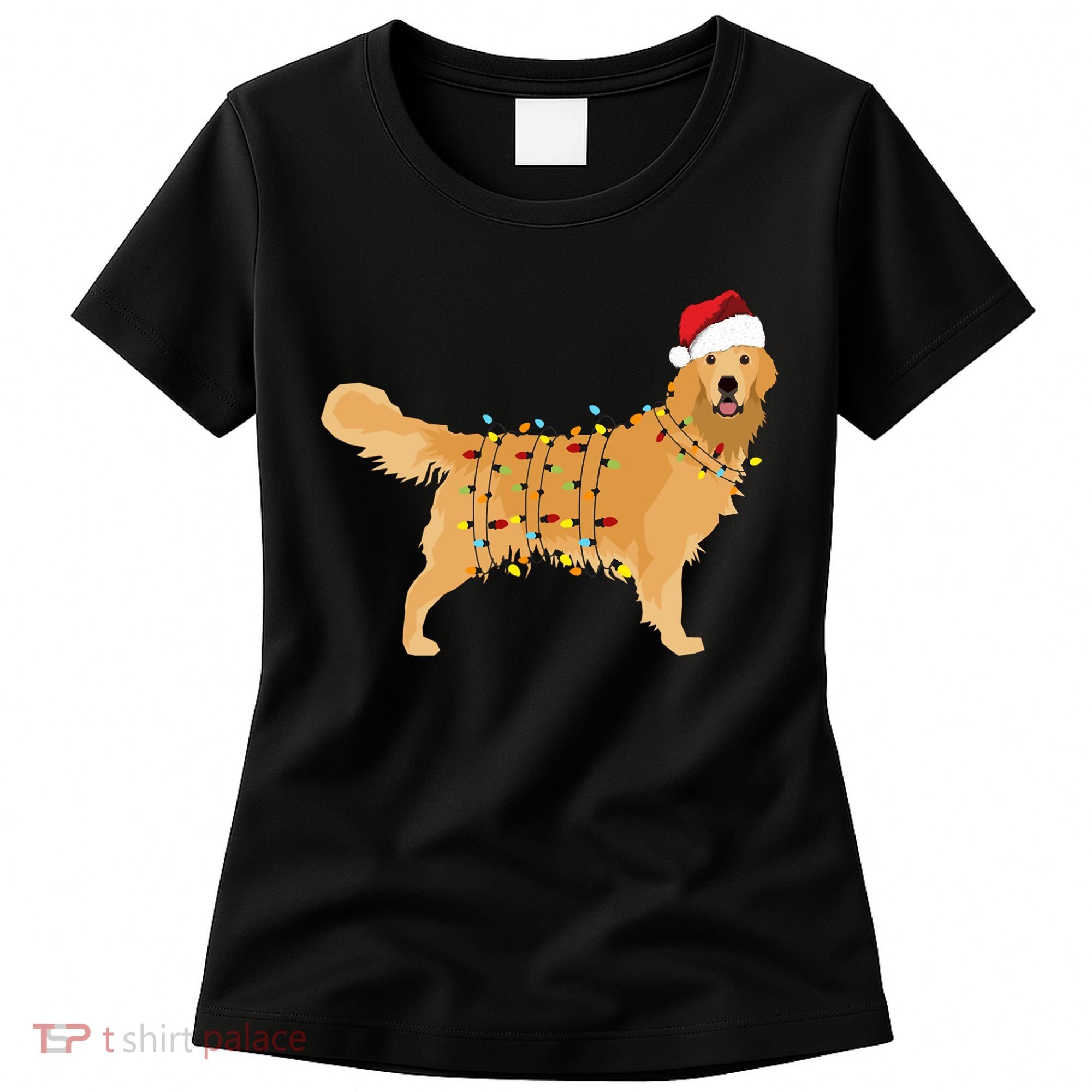 Golden Retriever Holiday Christmas Light Classic Women's T-Shirt