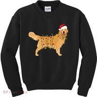 Golden Retriever Holiday Christmas Light Classic Kids Sweatshirt thumb 0