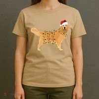 Golden Retriever Holiday Christmas Light Classic T-Shirt thumb 4