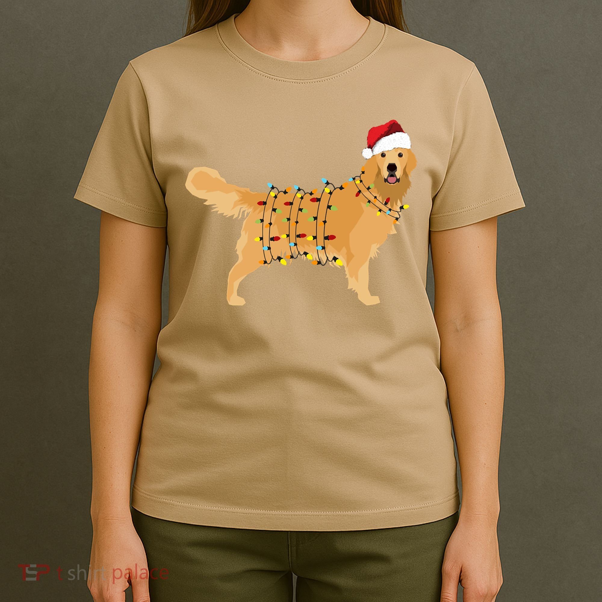 Golden Retriever Holiday Christmas Light Classic T-Shirt