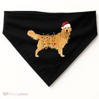 Golden Retriever Holiday Christmas Light Essential USA-Made Doggie Bandana thumb 0