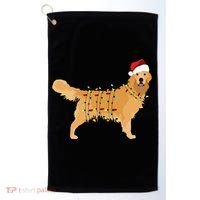 Golden Retriever Holiday Christmas Light Essential Golf Towel thumb 0