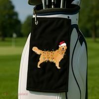 Golden Retriever Holiday Christmas Light Essential Golf Towel thumb 2