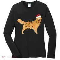 Golden Retriever Holiday Christmas Light Essential Women's Long Sleeve Shirt thumb 0