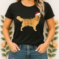 Golden Retriever Holiday Christmas Light Essential Women's T-Shirt thumb 2