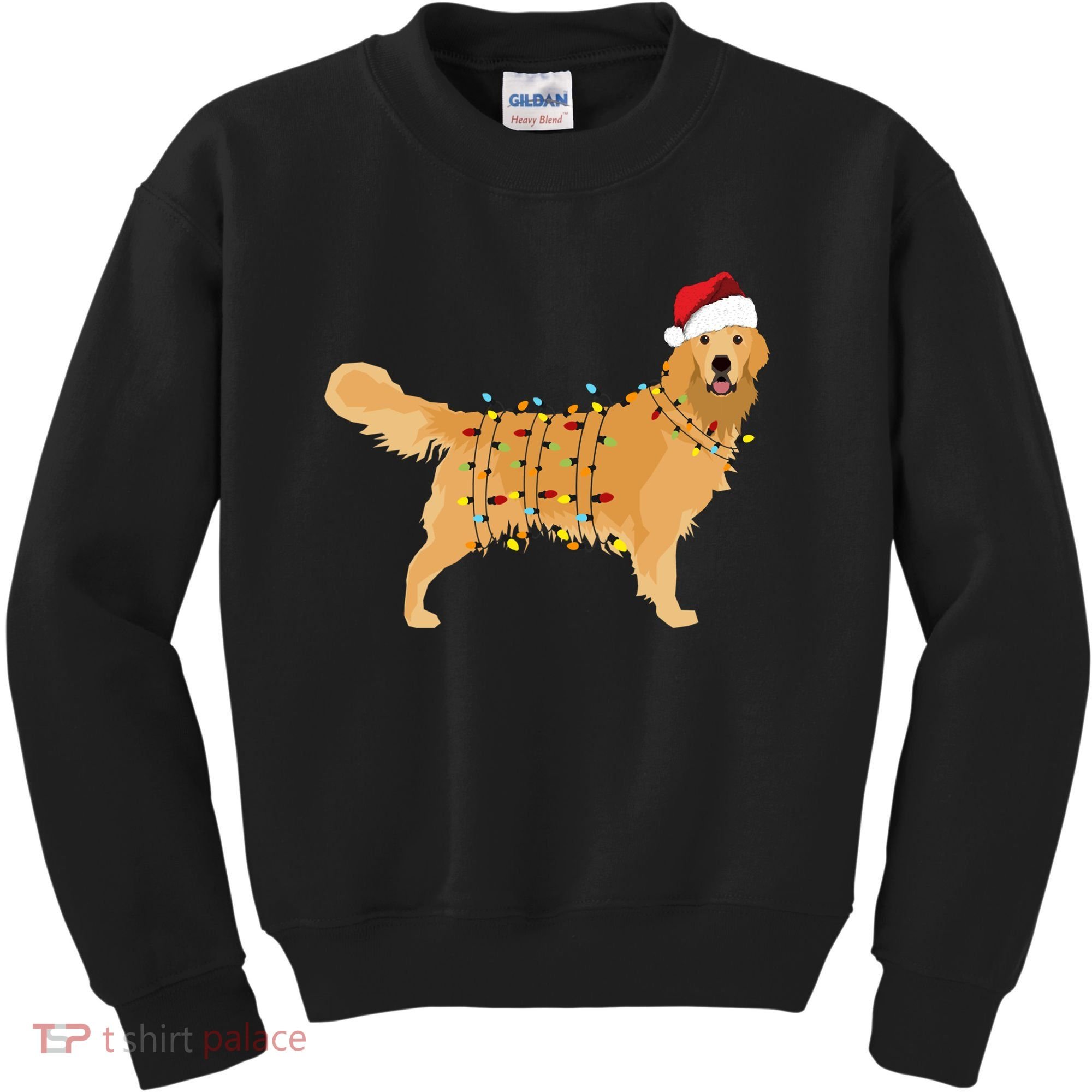 Golden Retriever Holiday Christmas Light Essential Kids Sweatshirt