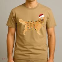 Golden Retriever Holiday Christmas Light Essential T-Shirt thumb 3