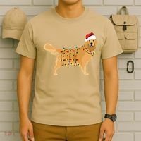 Golden Retriever Holiday Christmas Light Essential T-Shirt thumb 6